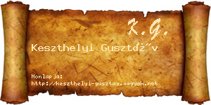 Keszthelyi Gusztáv névjegykártya